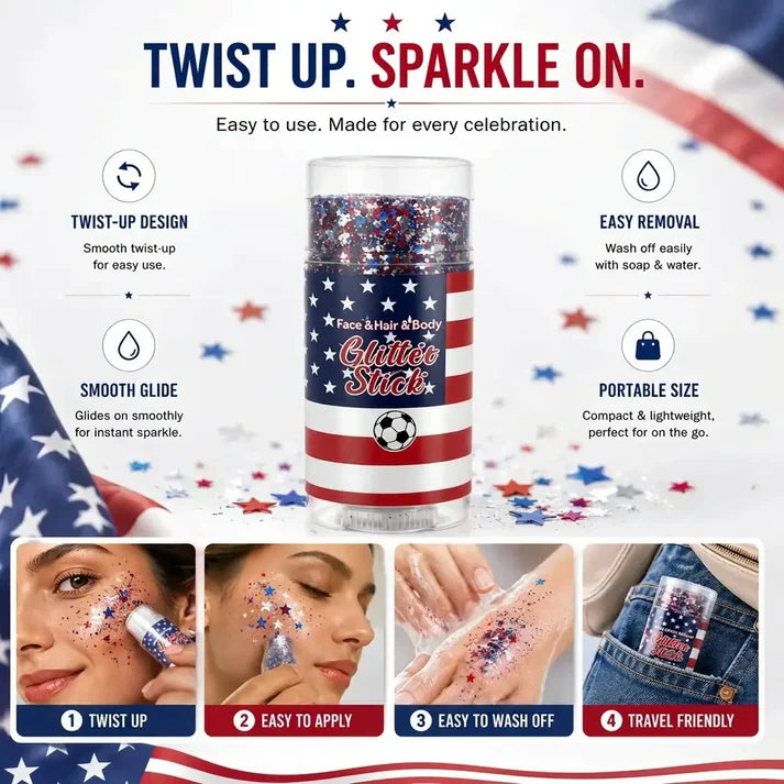 🦅4th of July Glitter Stick