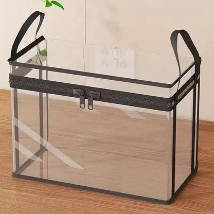 Large Clear Storage Box with Hinged Lid